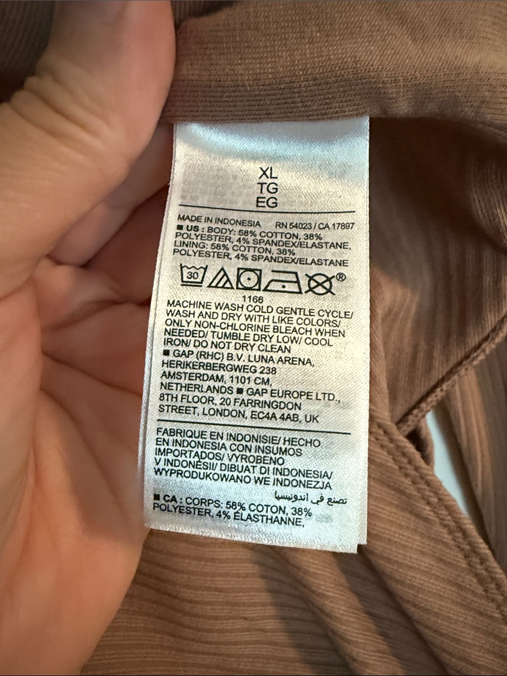 Old Navy Ribbed Square-Neck Long Sleeve Bodysuit - Camel/Tan - Picture 4 of 5